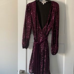 CHELSEA28 Sequin Long Sleeve Mini Dress